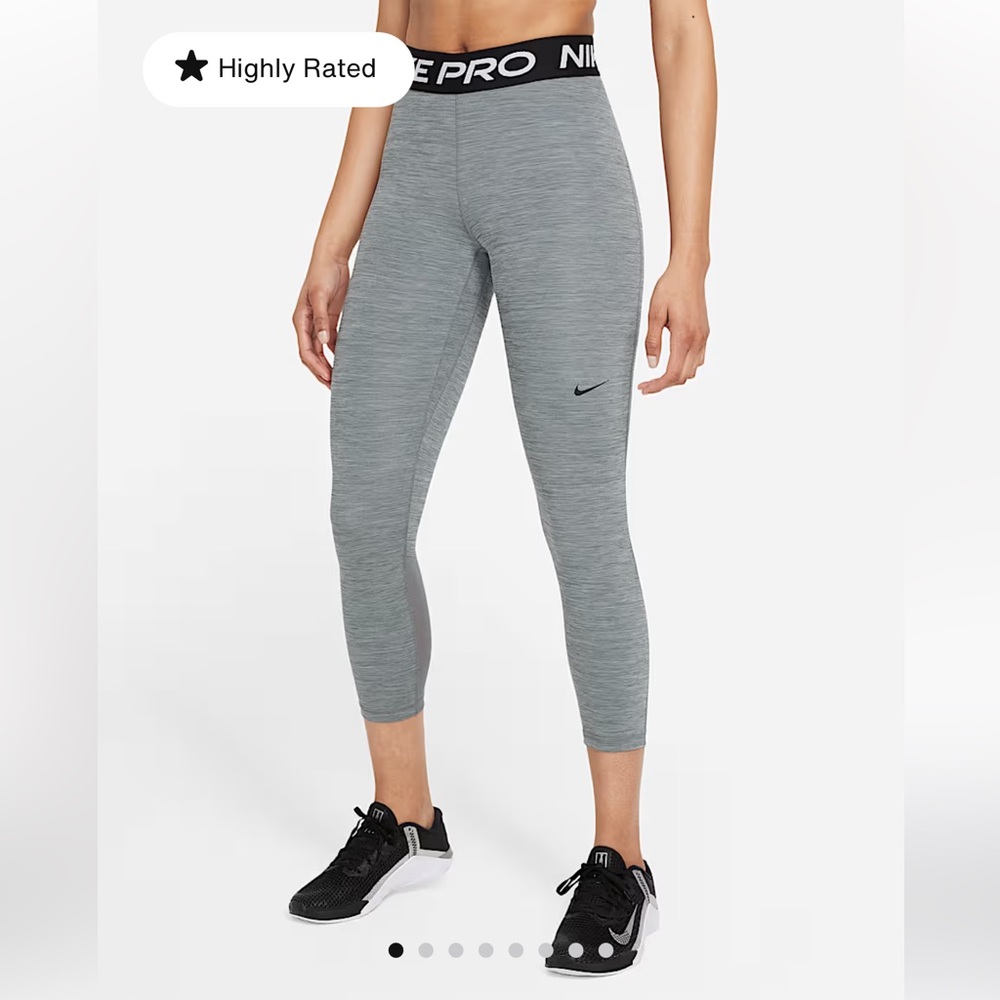 Nike Pro Women’s Mid-Rise Crop Mesh-Panel Leggings
